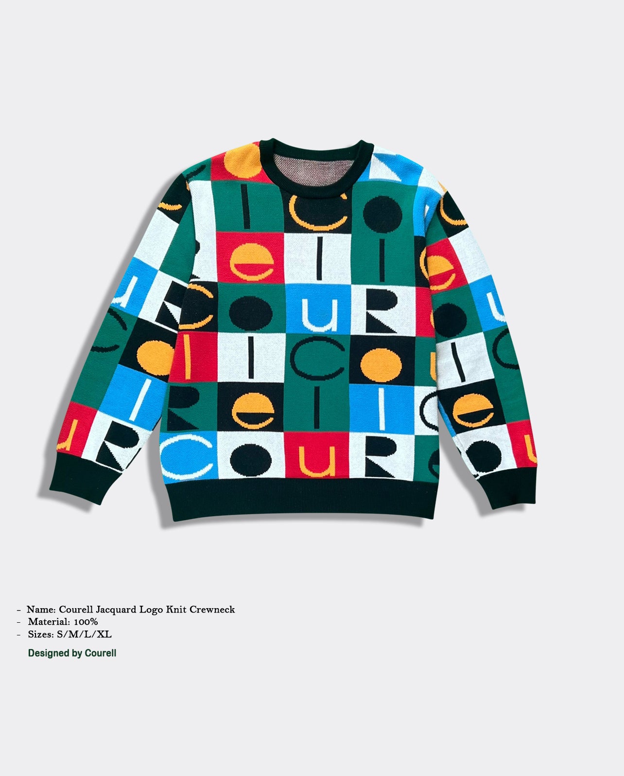 Courell Jacquard Logo Knit Crewneck