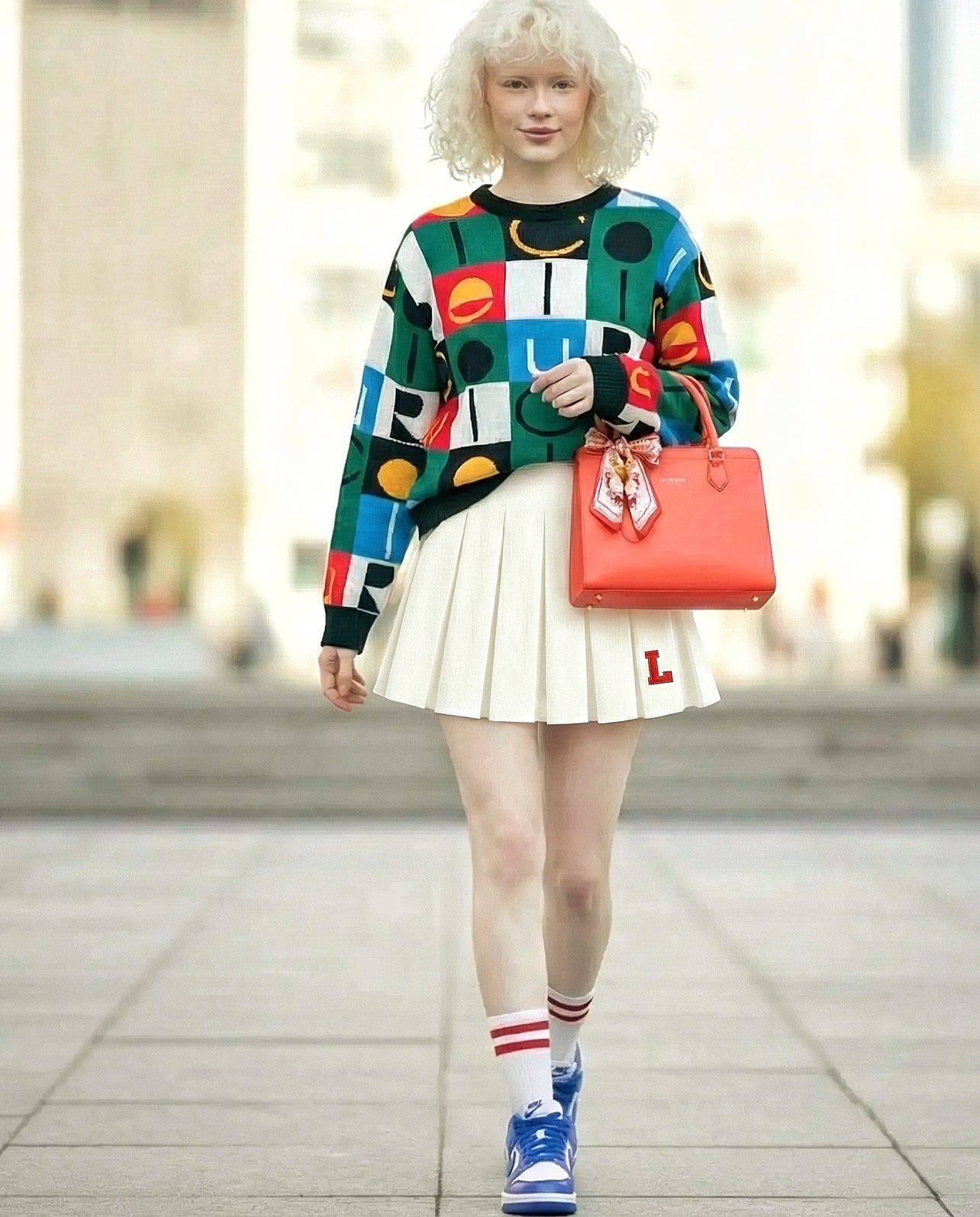 Courell Jacquard Logo Knit Crewneck